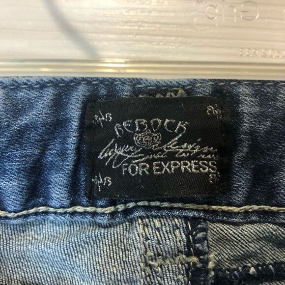 Rerock for Express boot cut blue jeans, size 4 short - Picture 7 of 14